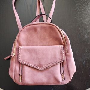 Beautiful Faux Leather Backpack Handbag Purse Purple Chic Boho Perfect Size